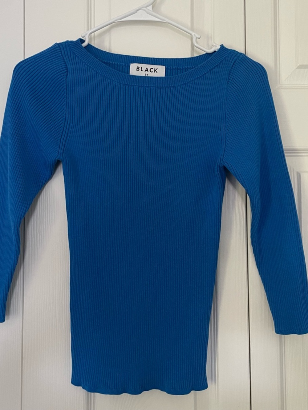 Black by Moussy Blue Ribbed Top One Size Fits Most